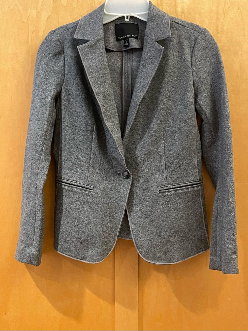 Banana Republic Women's Charcoal Gray Single-Button Blazer